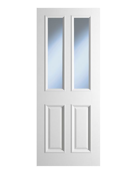 indoors bedford primed clear glazed door bolection