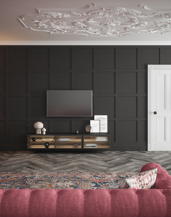 ardmore 4 panel primed door in living room