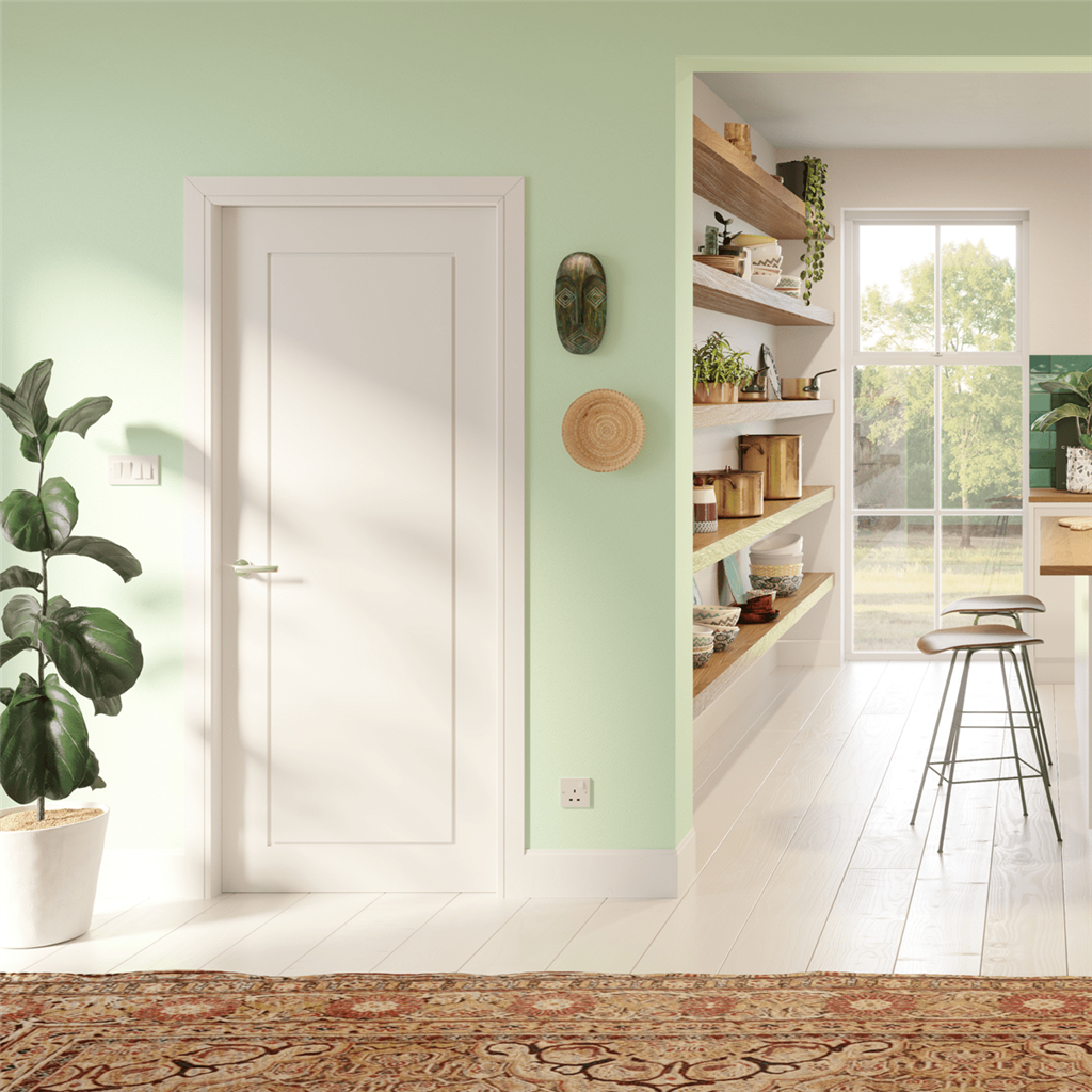 atlanta moulded 1 panel door in living room