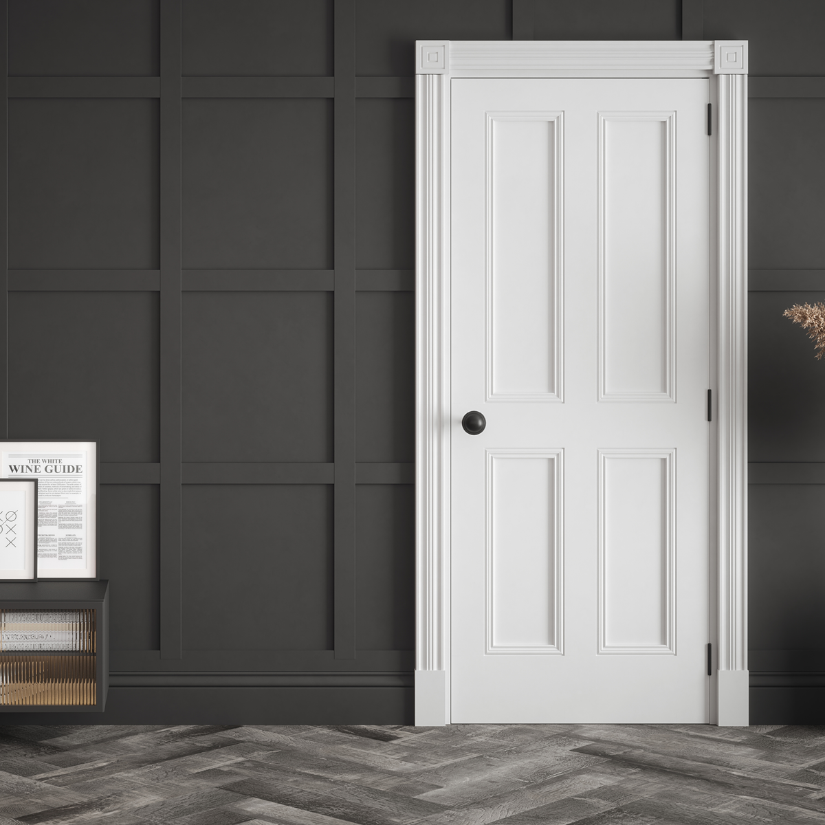 ardmore 4 panel primed door in hall