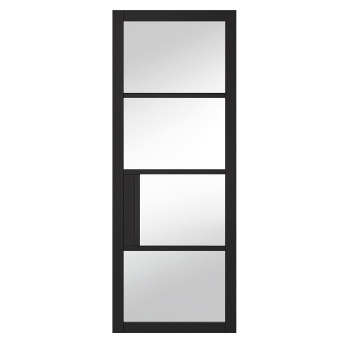 portland 4 lite clear glazed door black