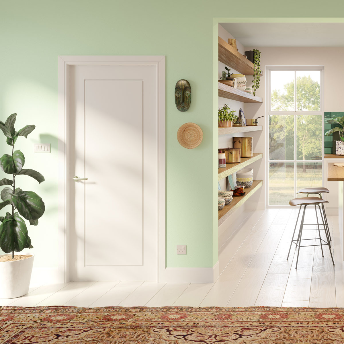 atlanta 1 panel door in living room