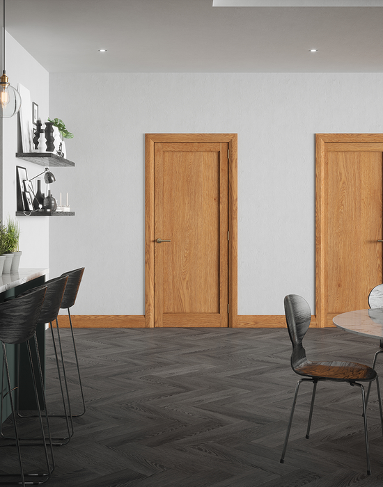 rushmore shaker oak door pre finished in kitchen