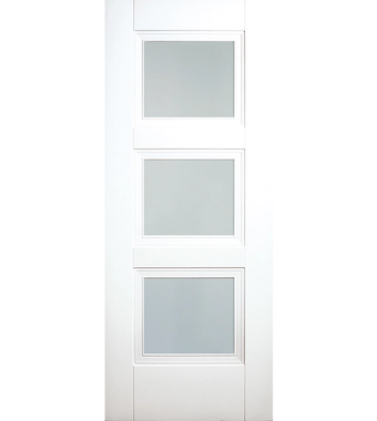 Franklin White Primed 3-Panel Frosted Glazed Door franklin white primed 3 panel frosted glazed door