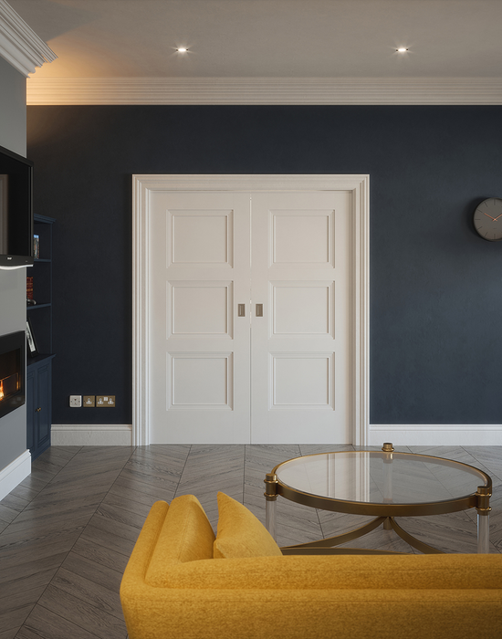 franklin white primed 3 panel door living room