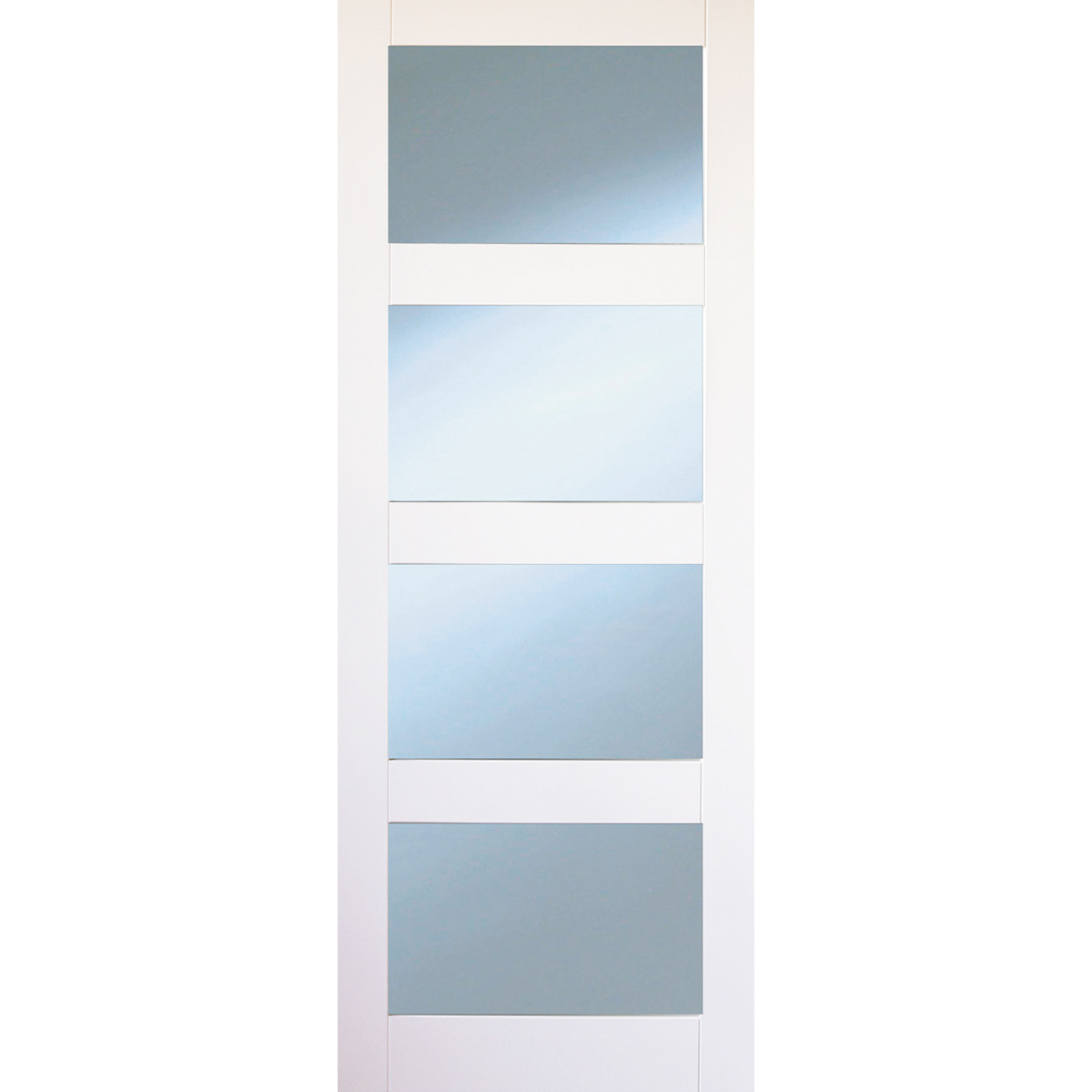 kirkland primed shaker 4 panel clearglass door