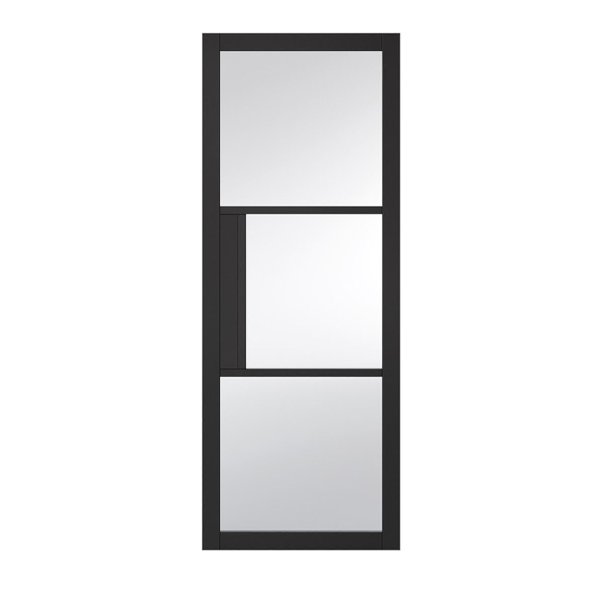 seattle 3 lite clear glazed door black