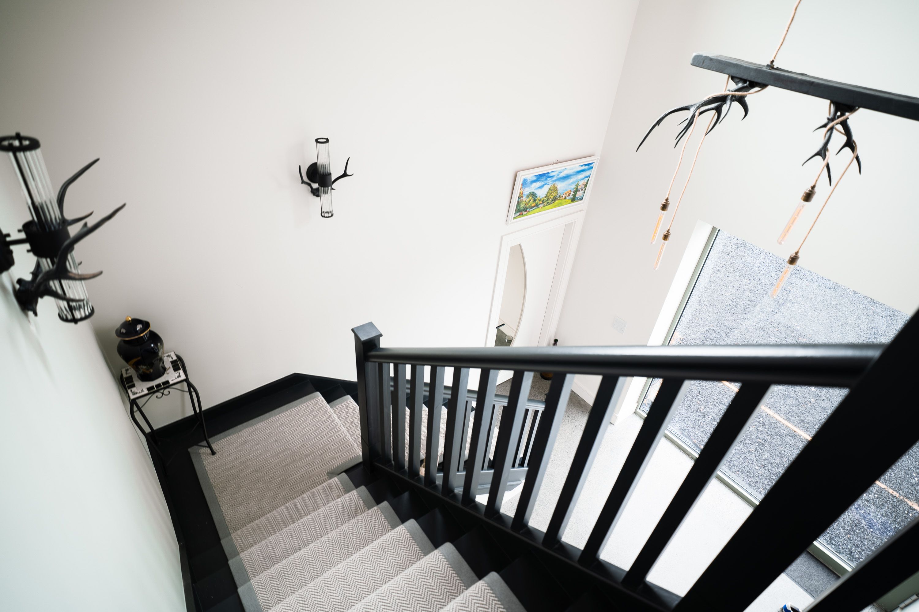 softwood stairs with plain square softwood banister 2
