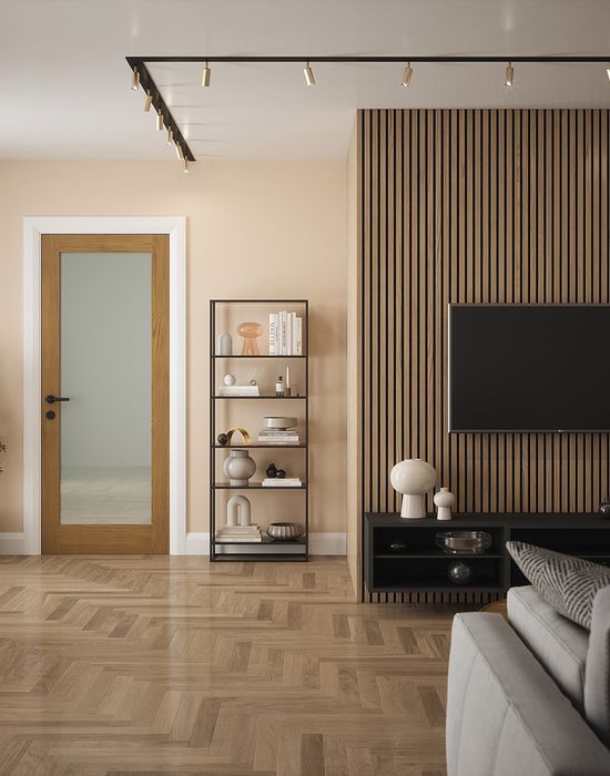 rushmore oak etchglass clear border pre finished in living room