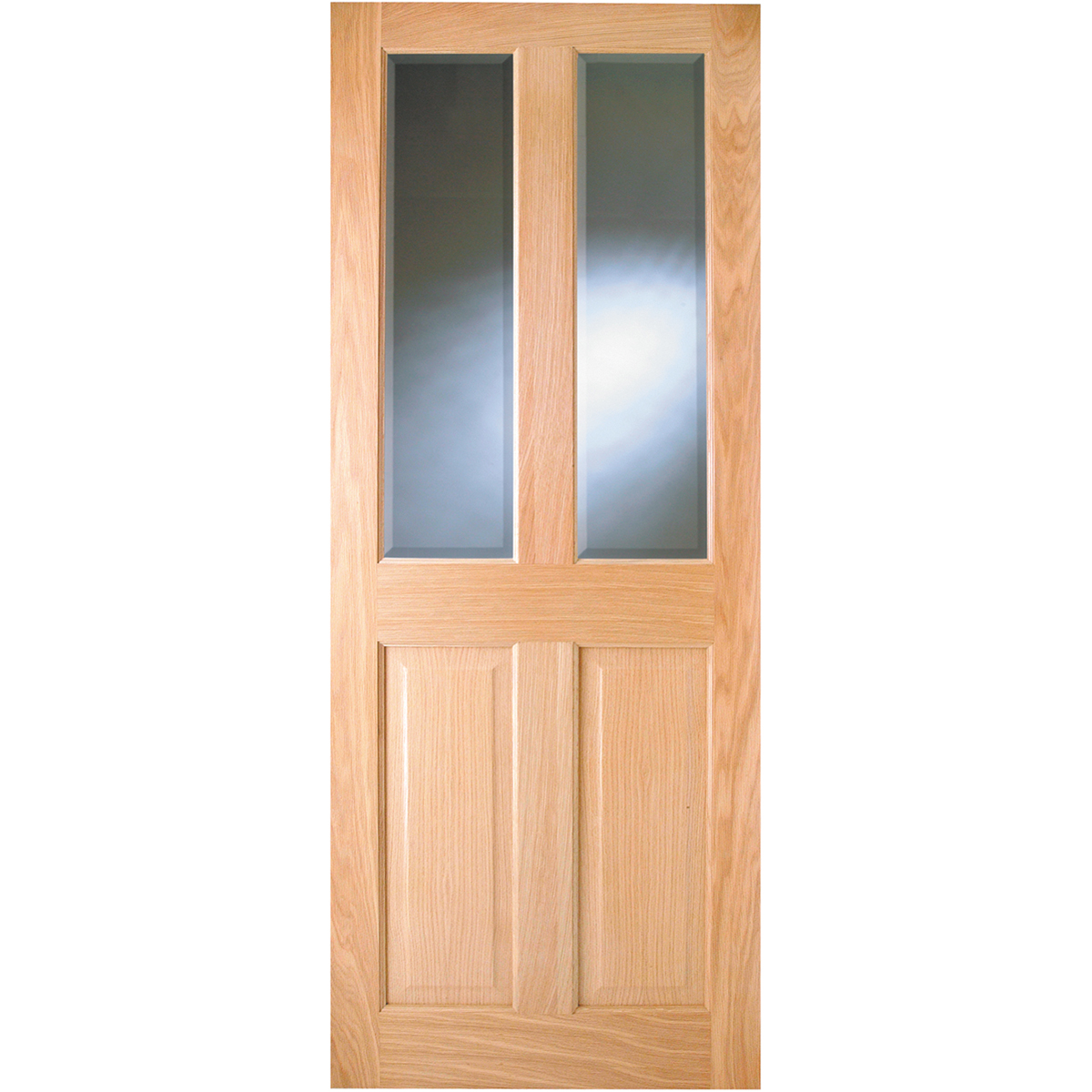 addison pre finished oak bevelled glass door