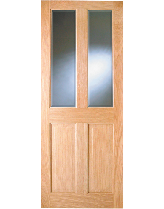 addison pre finished oak bevelled glass door