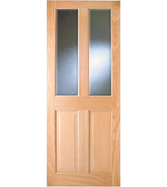 Addison Pre-Finished Oak Bevelled Glass Door addison pre finished oak bevelled glass door