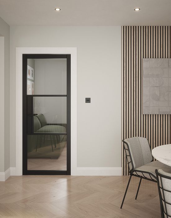 seattle 3 lite clear glazed door black in kitchen 3