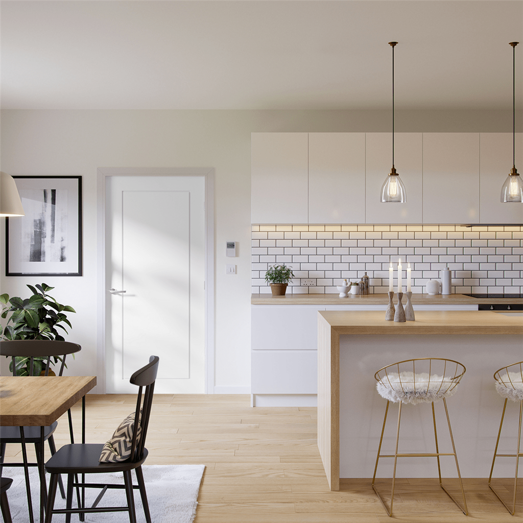 atlanta moulded 1 panel door in kitchen