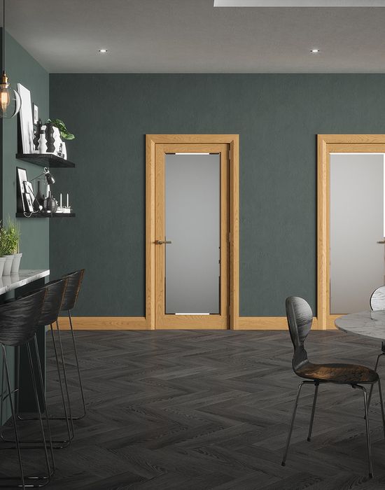 rushmore oak etchglass clear border pre finished