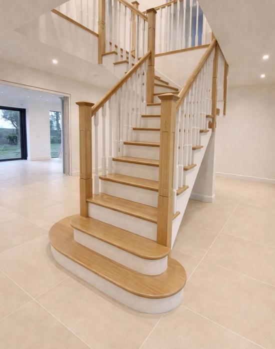 softwood cut string stairs oak