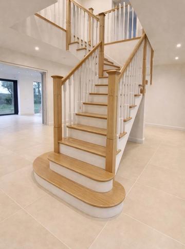 Softwood cut string stairs with oak treads softwood cut string stairs oak