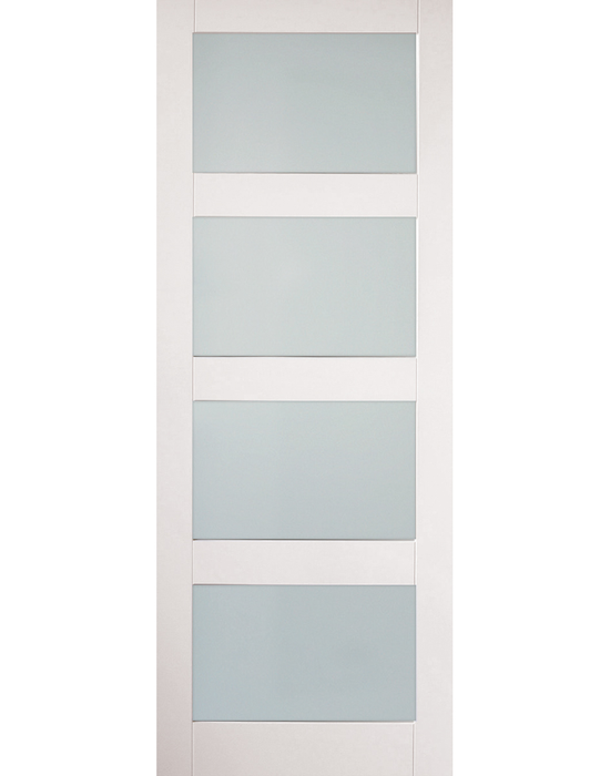 kirkland primed shaker 4 panel etchglass door