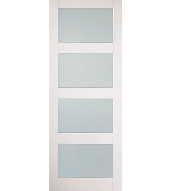 Kirkland Primed Shaker 4-Panel Etchglass Door kirkland primed shaker 4 panel etchglass door