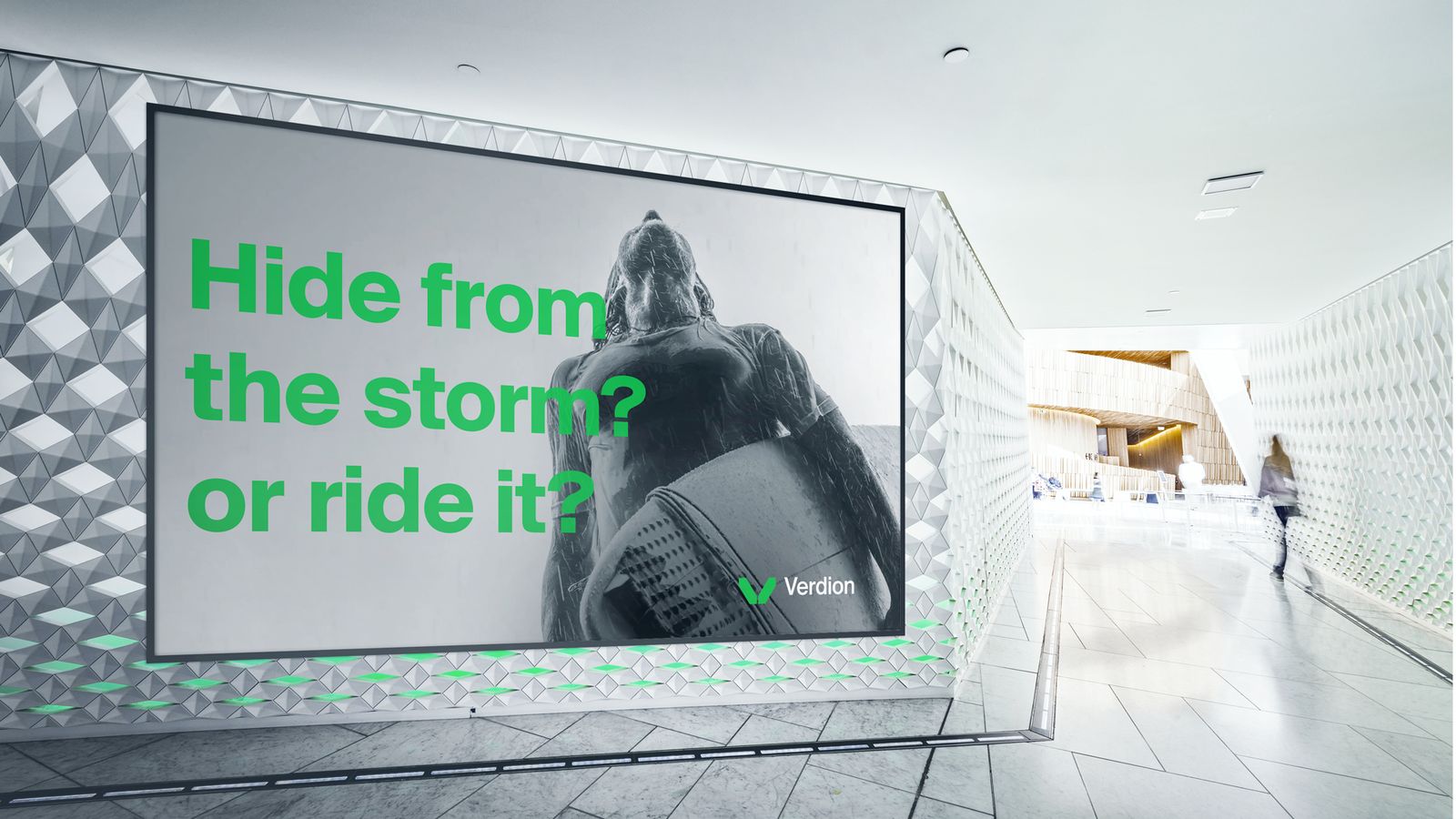 Verdion campaign screen “Hide from the storm? Or ride it?”
