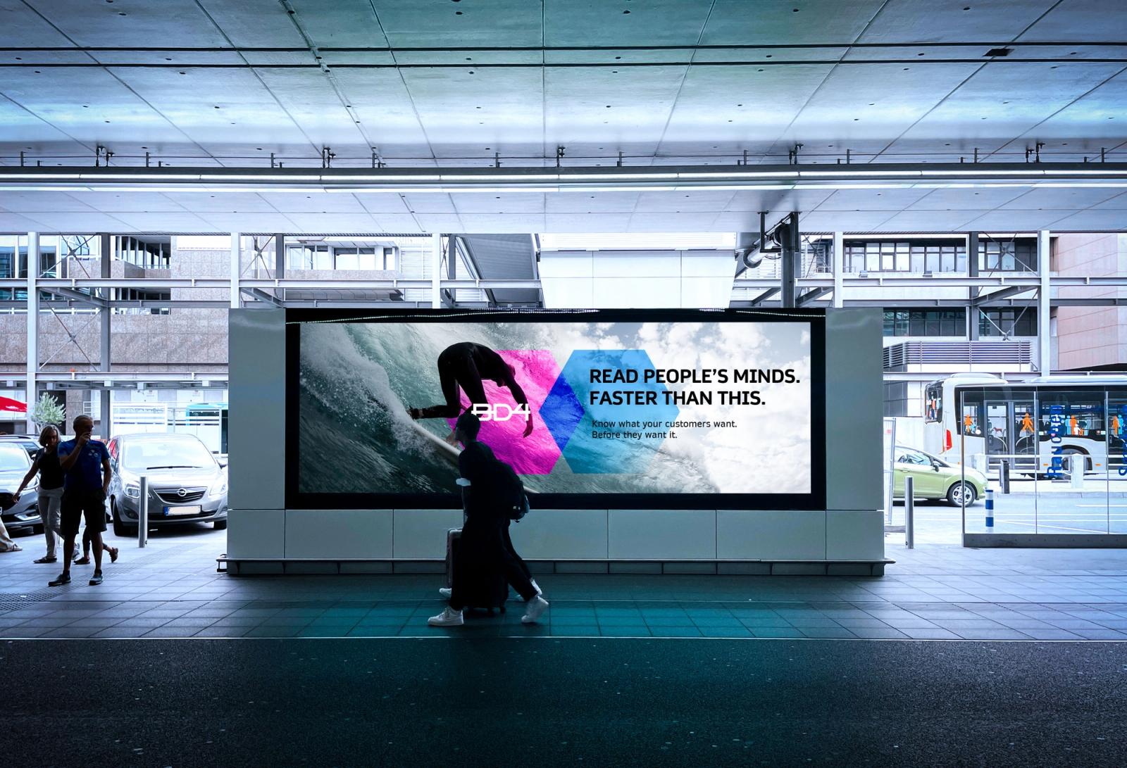 Station out-of-home placement of the BD4 travel campaign