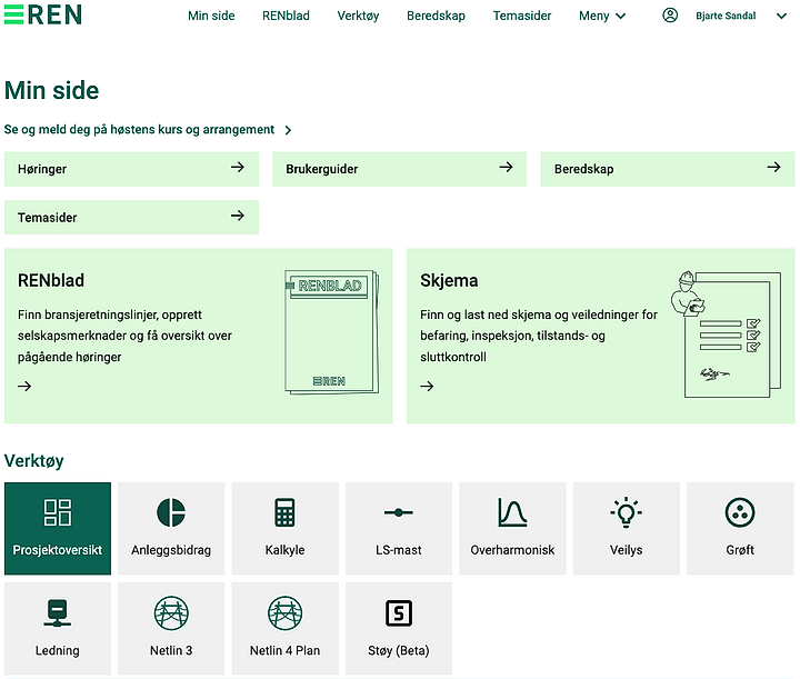 Skjermbilde av Min side