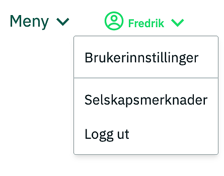 Illustrasjon av brukermenyen på Min Side