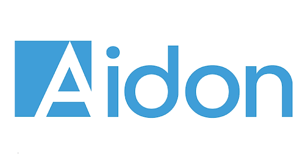 Annonsen viser logoen til Aidon