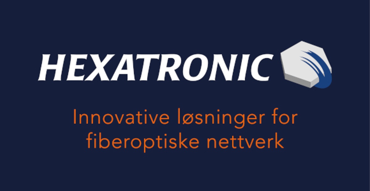 Bildet viser logo til Hexatronic og teksten Innovative løsninger for fiberoptiske nettverk