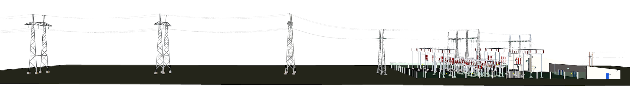 Solnedgang over elektrisk stasjon