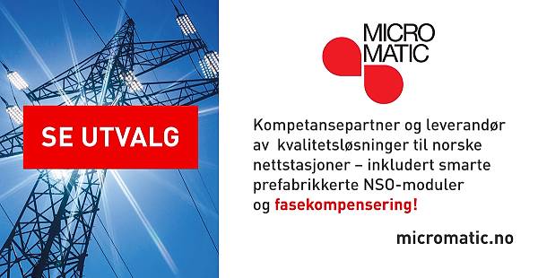 Annonsen viser bilde av mast med følgende tekst: Kompetansepartner og leverandør av kvalitetsløsninger til norske nettstasjoner
