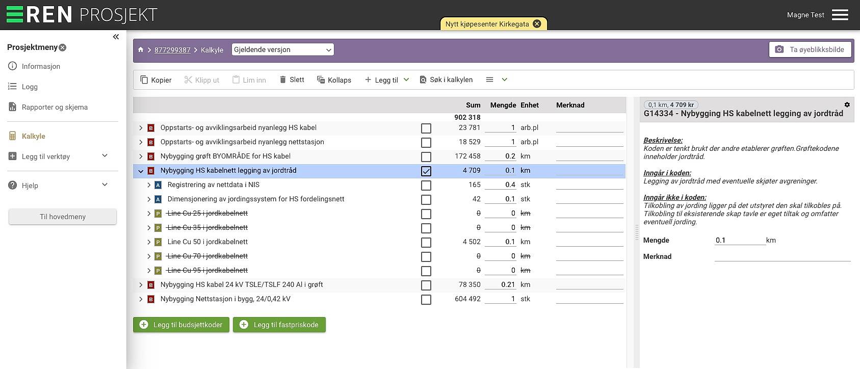 Bildet viser kalkyleverktøyet
