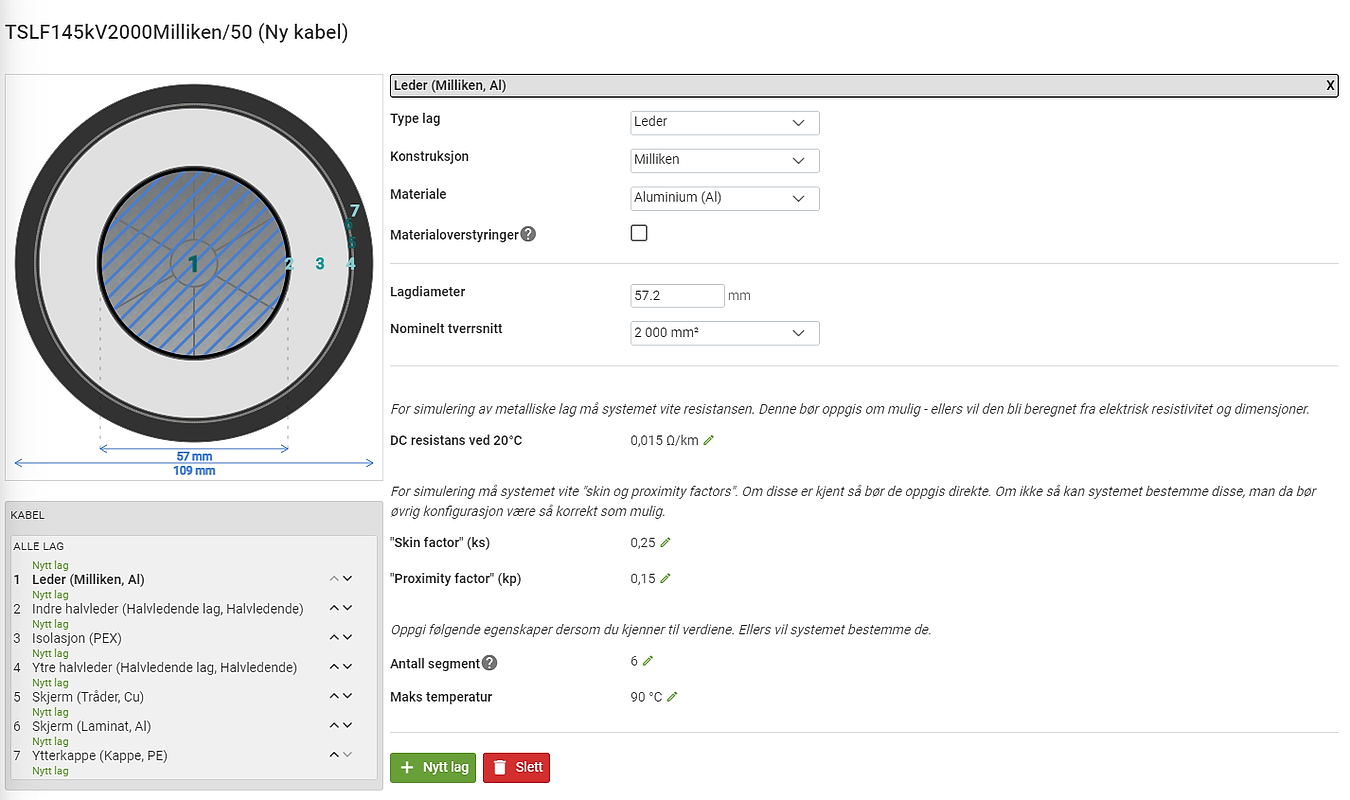 Skjermbilde som viser en illustrasjon av en Milliken-kabel.