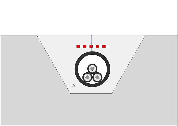 Illustrasjon av kabler i grøft