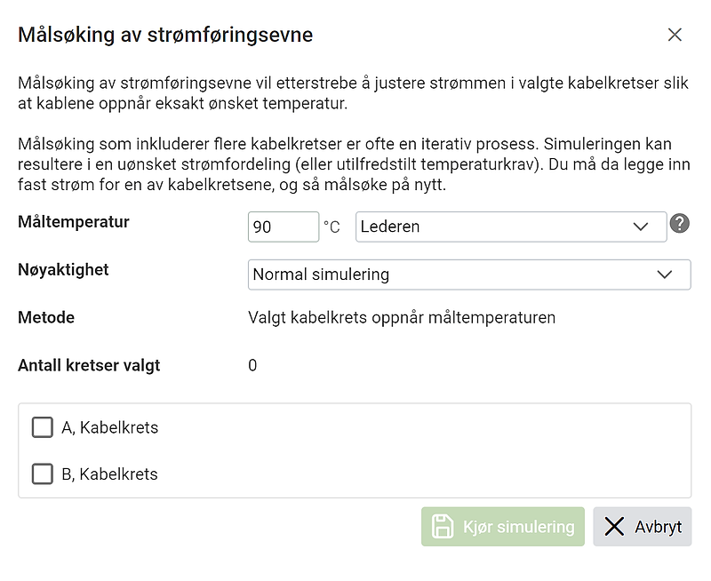 Skjermbilde fra verktøyet