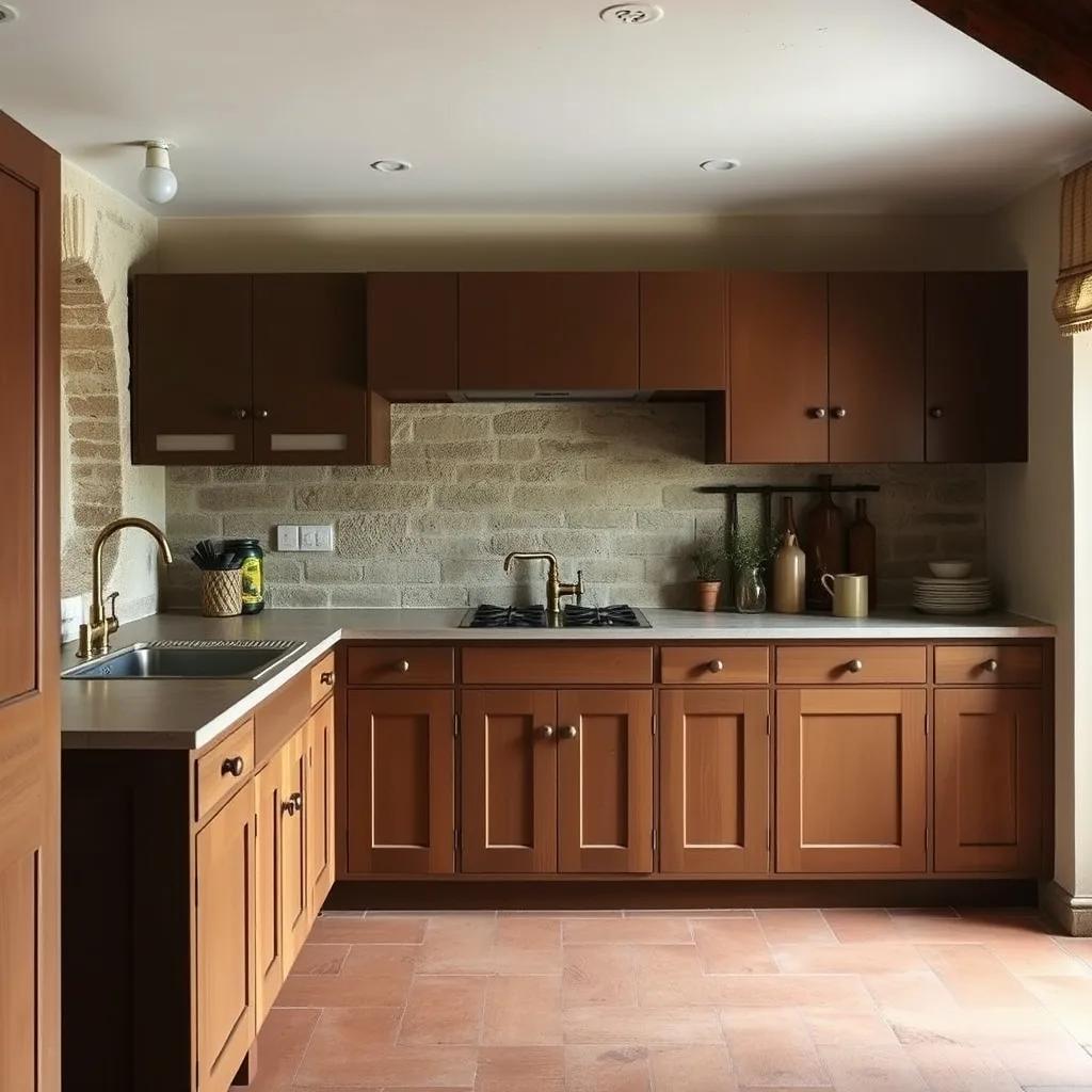 Cuisine renovee d inspiration, bastide, plan de travail bois