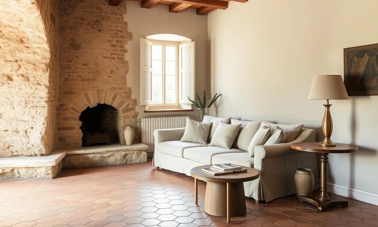 Inspirational living room in a stone bastide, Valbonne, Alpes-Maritimes