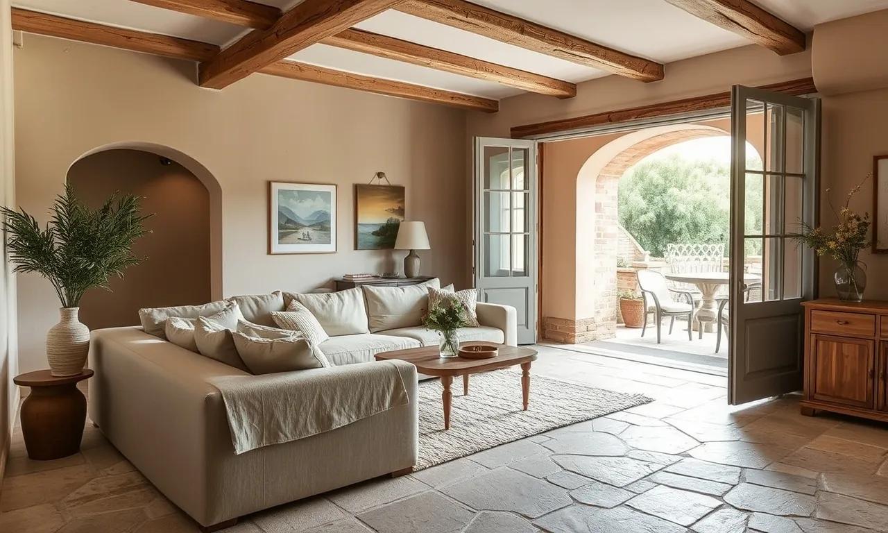 Séjour d'inspiration ouvert sur la terrasse, résidence secondaire, Côte d'Azur