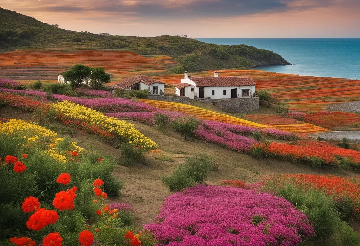 Coloridas flores en plena naturaleza