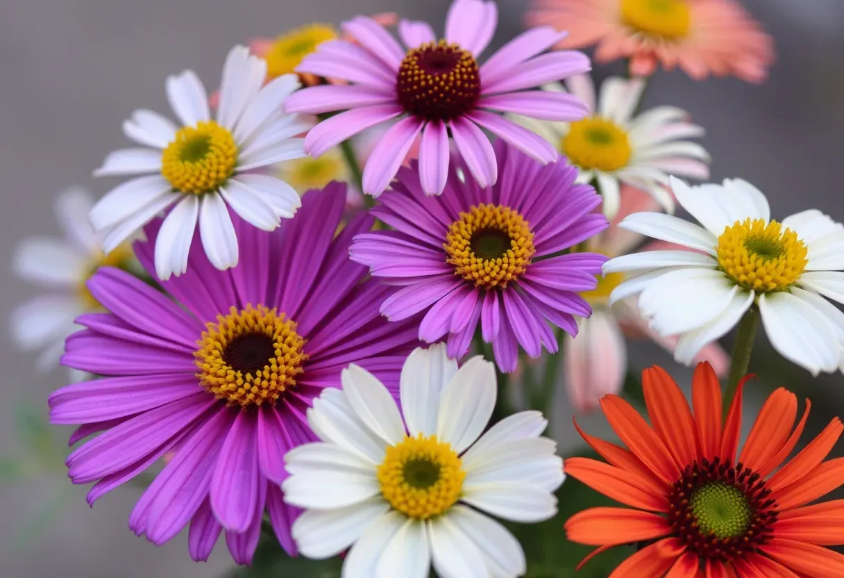 Coloridas flores en plena naturaleza