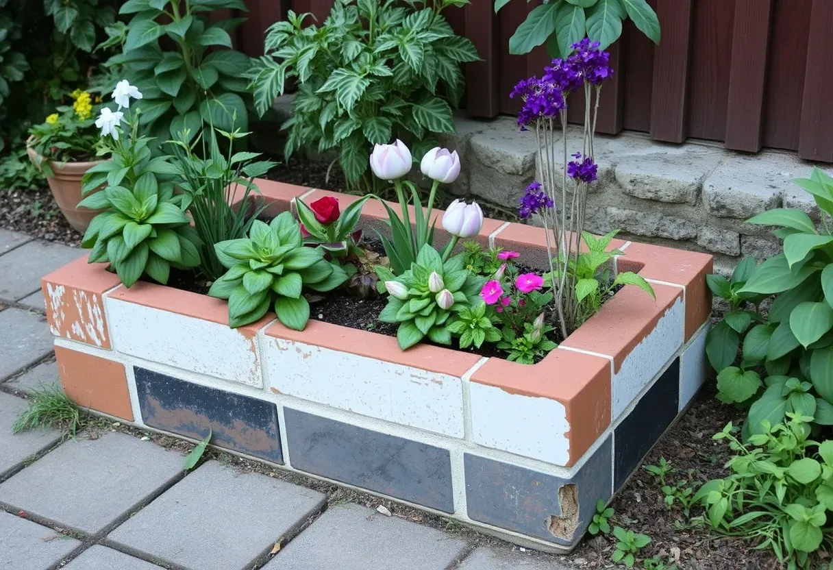 Construye caja de cultivo con ladrillos reciclados