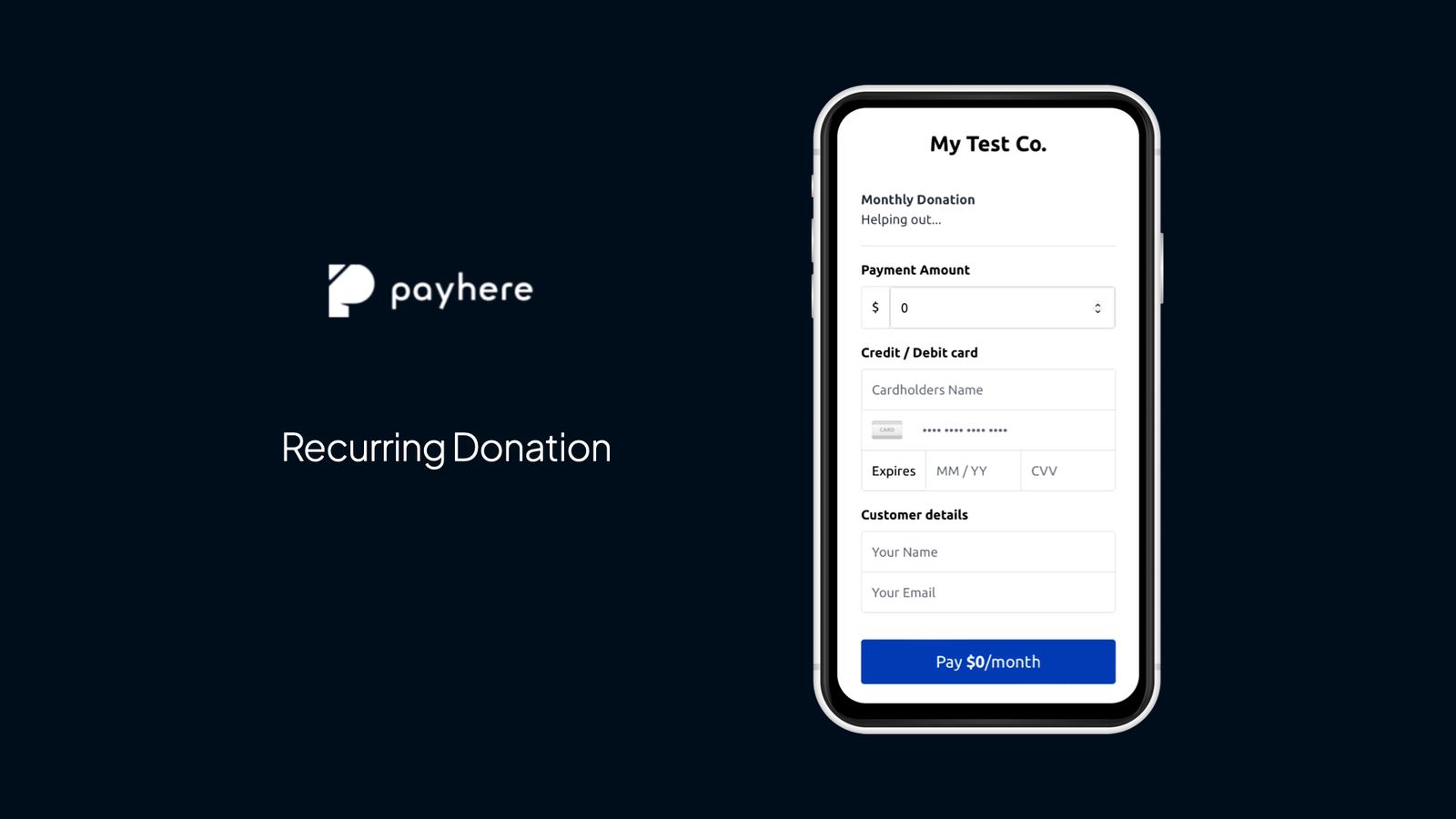 Creating a recurring donation payment link