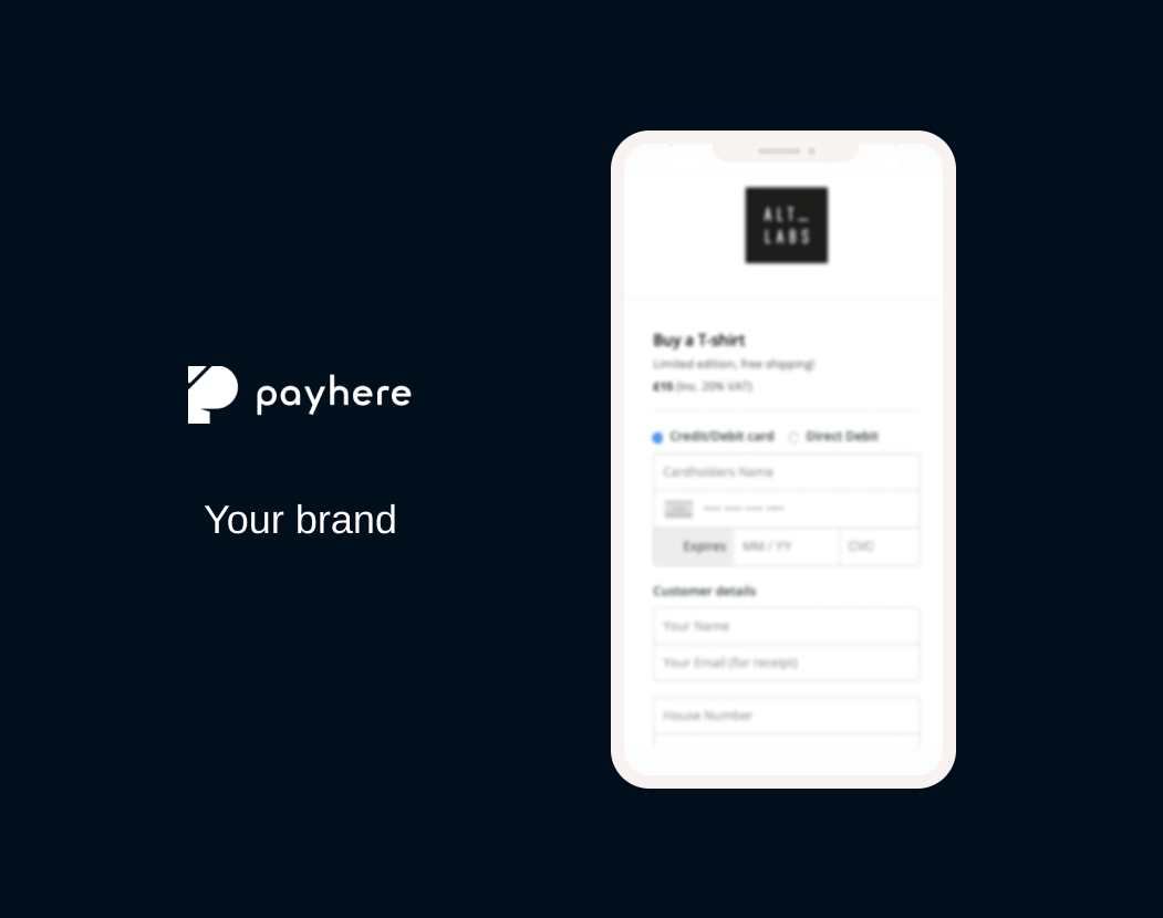 Personalizing payhere to your brand