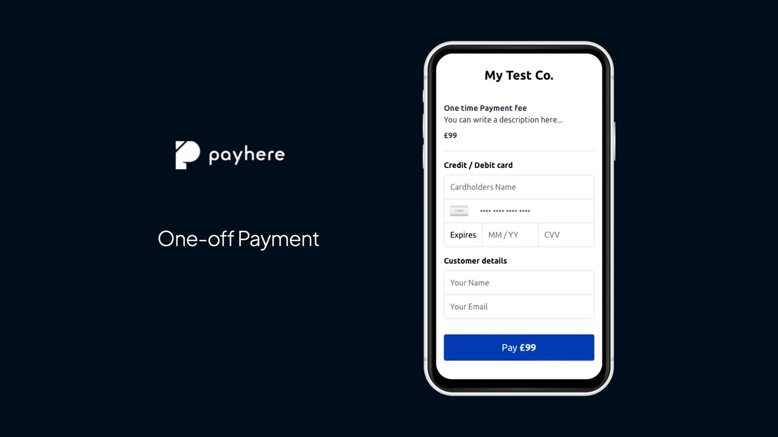 Creating a one-off payment link