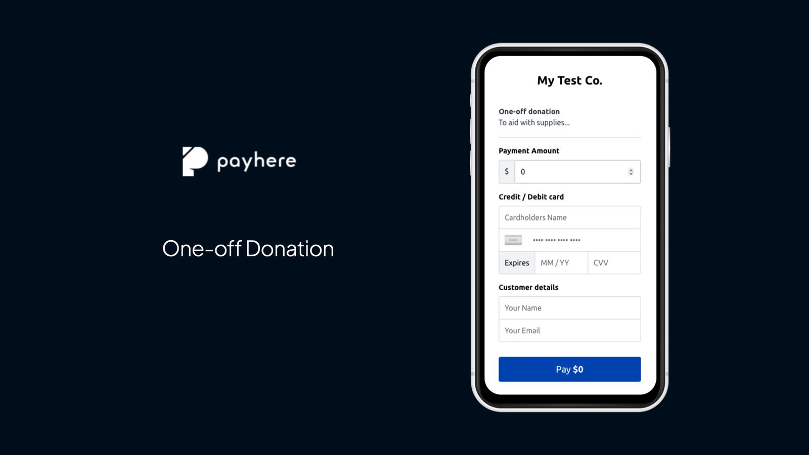 Creating a one-off donation payment link