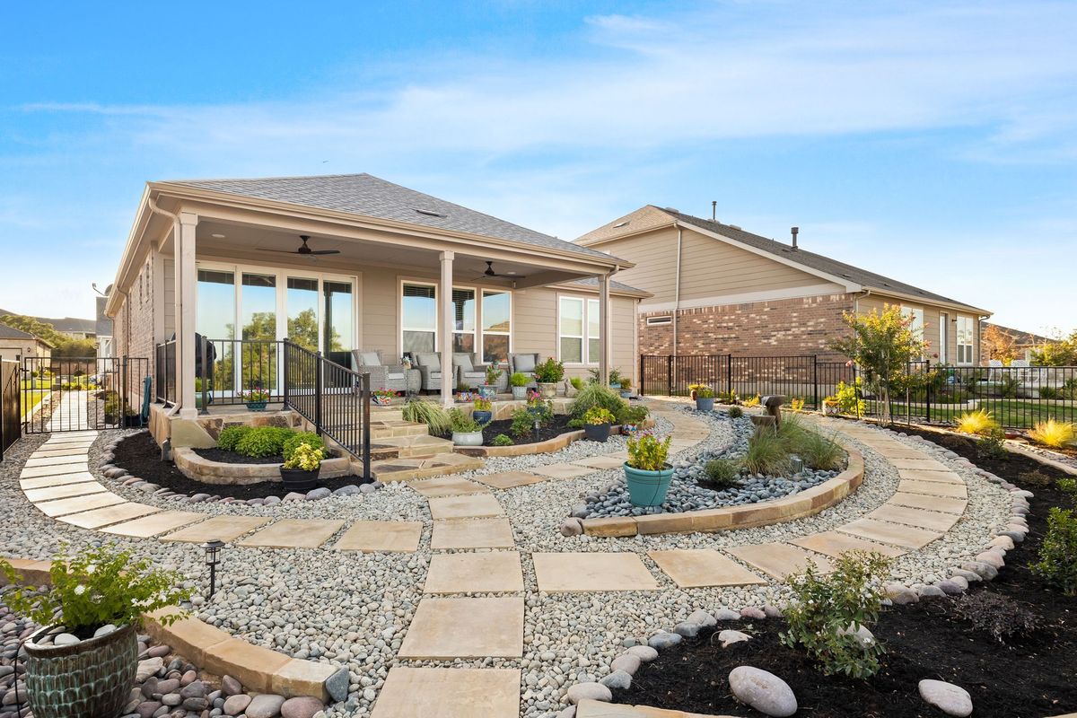 Curved Flagstone Walkway & Rock Beds