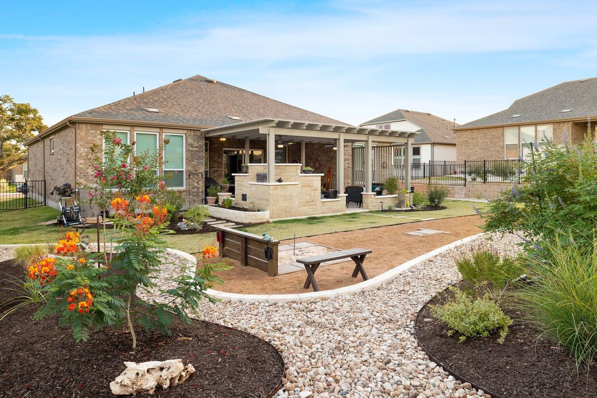 Backyard Gravel Path & Pergola