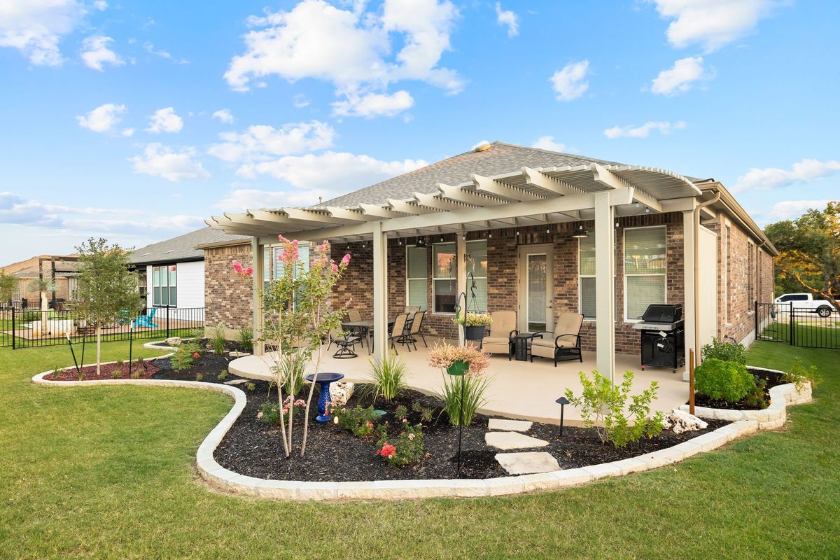 Backyard Pergola & Flower Beds