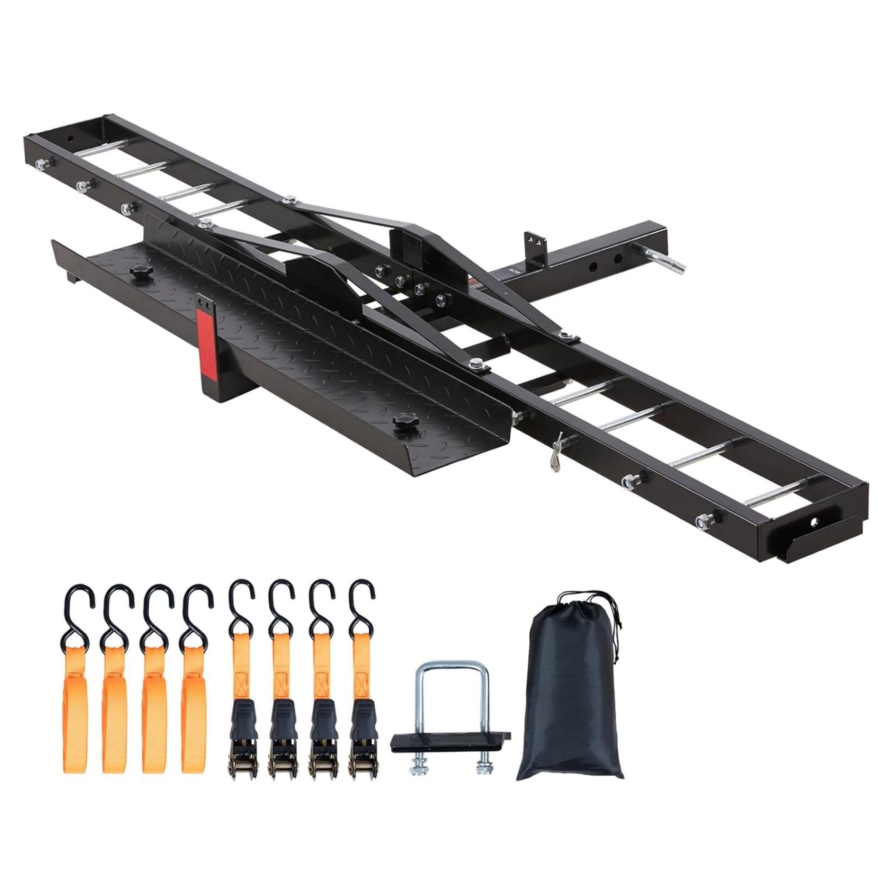600 LBS Steel Motorcycle Carrier Hitch Mount with 47" Longer Ramp Motorcycle Carrier - View 1