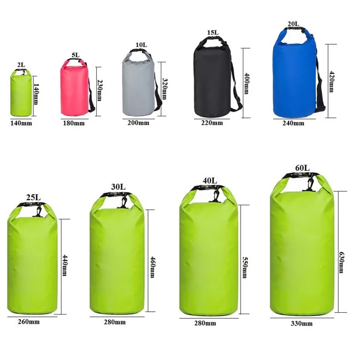 Waterproof backpack with rolled top closure detail view